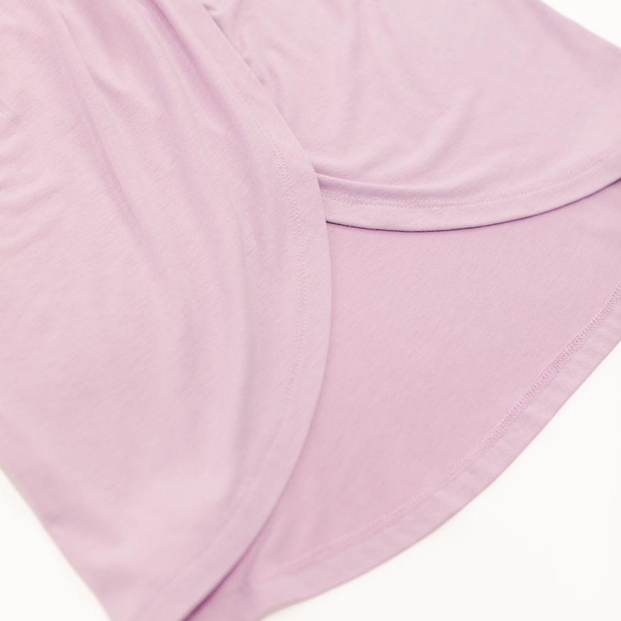 Girls sleep tank in violet up-close details from the decided collection