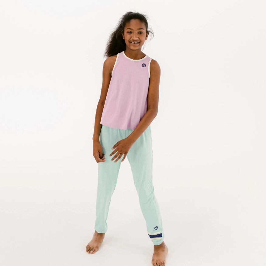 dreamscape sleep tank and dreamscape jogger from the decided collection, pajamas and loungewear for tween girls