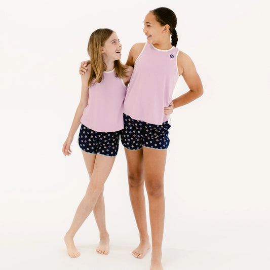 Dreamscape sleep tank and dreamscape sleep short, the decided collection, pajamas and loungewear for tween girls