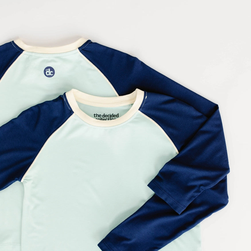 decidedly unique long sleeve sleep top front and back, the decided collection, pajamas and loungewear for tween girls